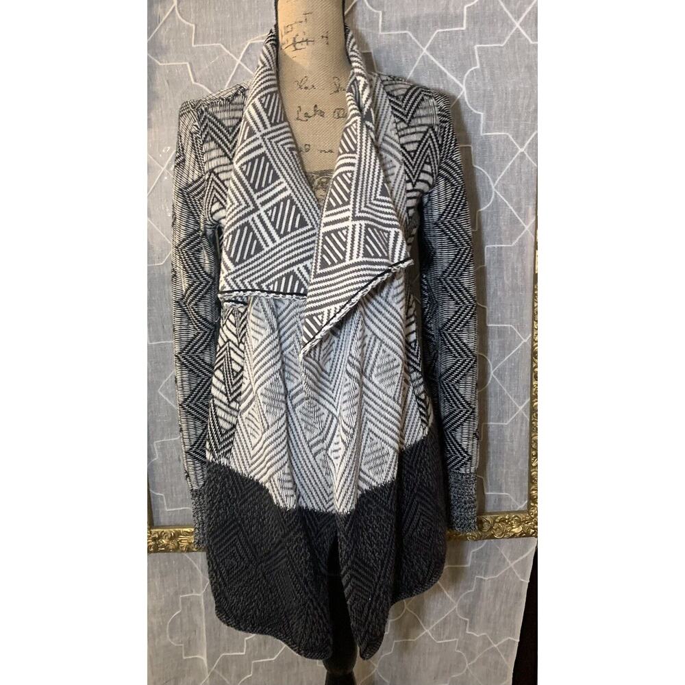 Lucky Brand Aztec Southwest Cardigan Sweater Sz S Geometric Wrap Knit Pattern